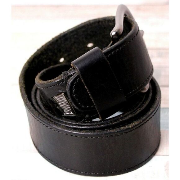 Levi's SADDLE BLACK GENUINE LEATHER 1 3/8"Wd CASUAL DRESS MEN'S BELT Sz 36 (P26 - Picture 5 of 10